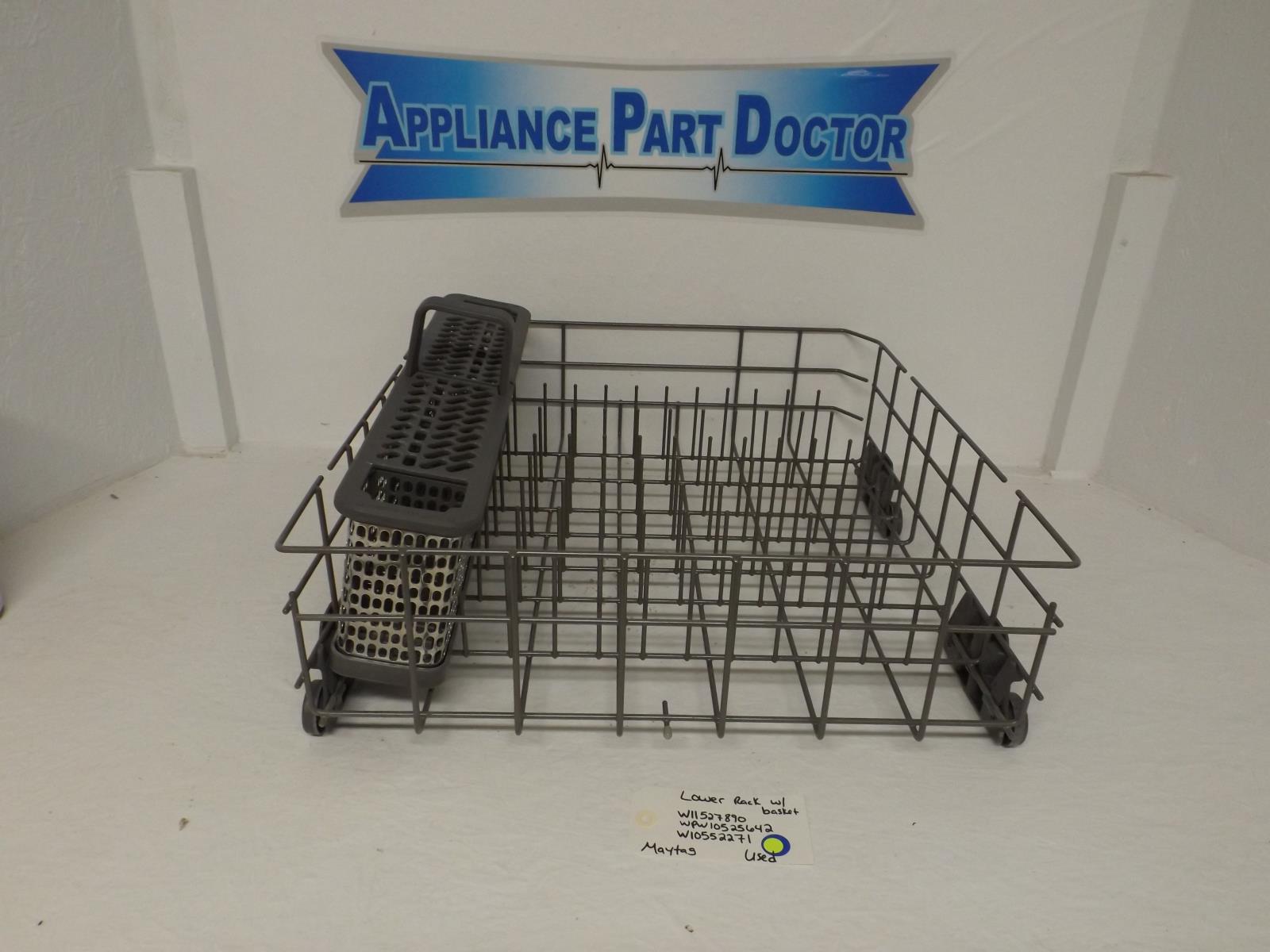 Maytag Dishwasher W11527890 WPW10525642 W10552271 Lower Rack Used Maytag Dishwasher W11527890 WPW10525642 W10552271 Lower Rack Used